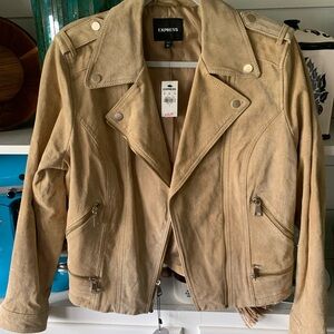 Express Tan Suede Moto Jacket